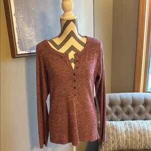 LA MIEL Purple Buttoned Fitted Blouse